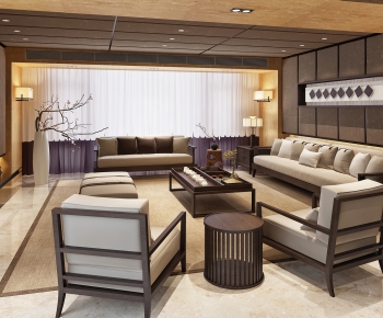 New Chinese Style A Living Room-ID:799763263