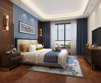 New Chinese Style Bedroom-ID:250765751