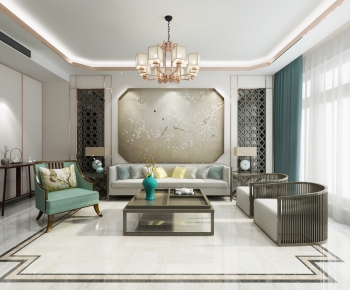 New Chinese Style A Living Room-ID:126655362