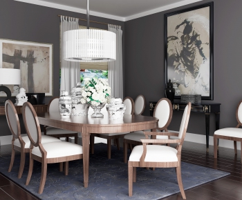 American Style Dining Table And Chairs-ID:888177534