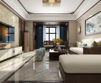 New Chinese Style A Living Room-ID:680158163