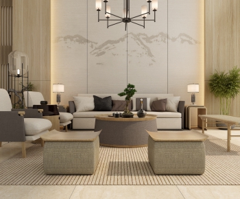 New Chinese Style Sofa Combination-ID:393885414