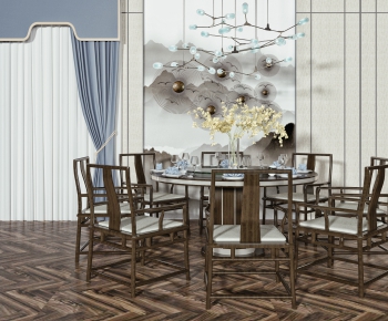New Chinese Style Dining Table And Chairs-ID:663874588