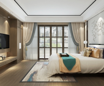 New Chinese Style Bedroom-ID:173240644