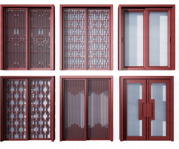 New Chinese Style Double Door-ID:824450274