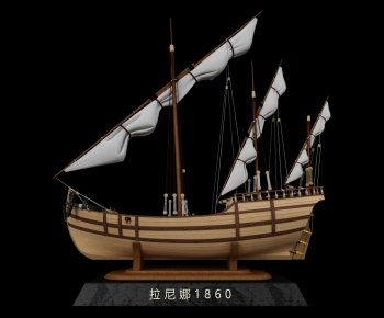 现代复古帆船摆件-ID:484274189