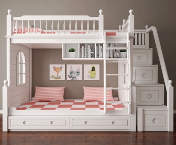 Simple European Style Bunk Bed-ID:219455233