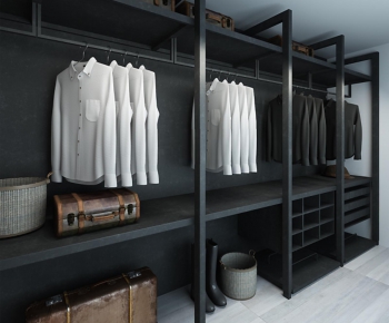 Industrial Style Clothes Storage Area-ID:695179744