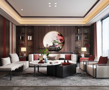 New Chinese Style A Living Room-ID:778338116