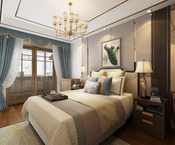 New Chinese Style Bedroom-ID:400621346