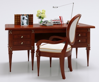American Style Computer Desk And Chair-ID:994340118
