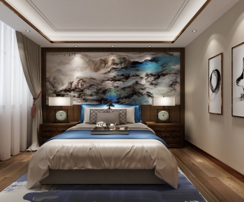 New Chinese Style Bedroom-ID:932406634