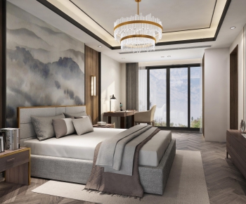 New Chinese Style Bedroom-ID:875233497