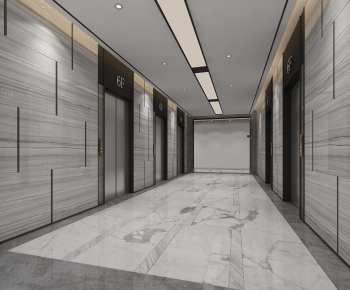 Modern Corridor Elevator Hall-ID:437232514