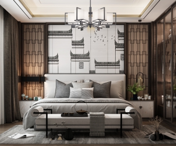 New Chinese Style Bedroom-ID:781297421