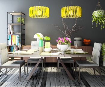 Nordic Style Dining Table And Chairs-ID:136464583