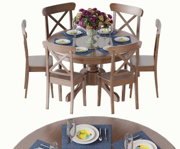 American Style Dining Table And Chairs-ID:747641352