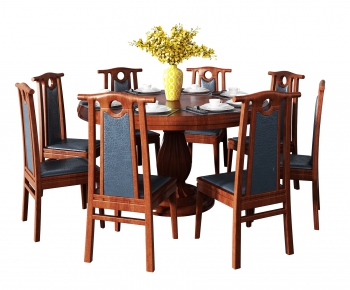 Chinese Style Dining Table And Chairs-ID:424304522