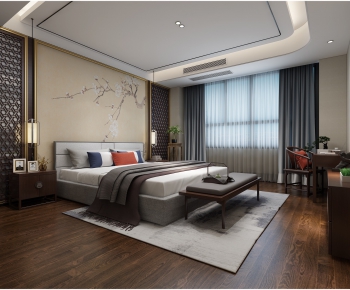 New Chinese Style Bedroom-ID:675041526