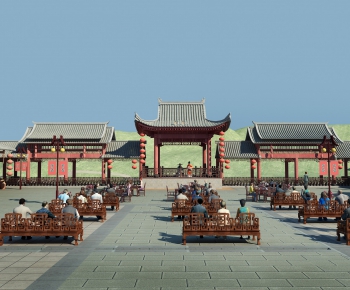 Chinese Style Ancient Architectural Buildings-ID:520810811