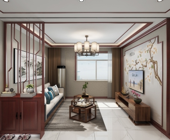 New Chinese Style A Living Room-ID:206235949