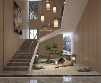 New Chinese Style Stairwell-ID:504047739