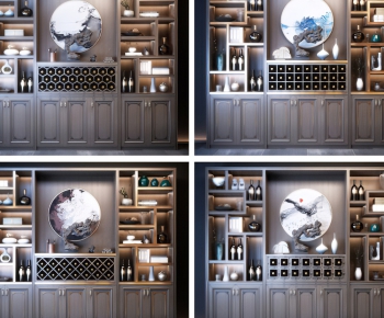 New Chinese Style Wine Cabinet-ID:285089744