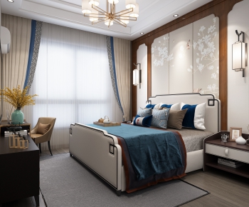 New Chinese Style Bedroom-ID:695629522