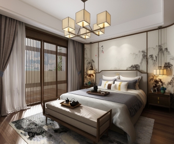 New Chinese Style Bedroom-ID:307244968
