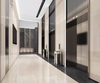 Modern Corridor Elevator Hall-ID:343853678