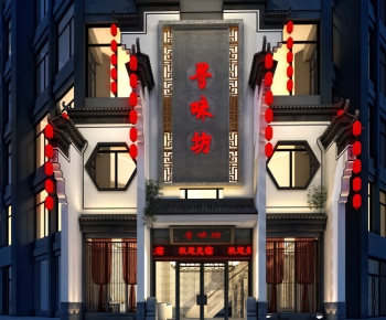 New Chinese Style Facade Element-ID:862450319