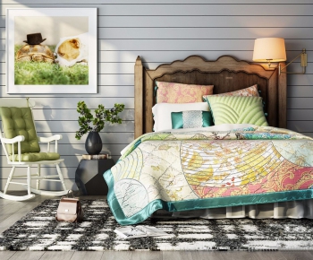 American Style Double Bed-ID:795783491