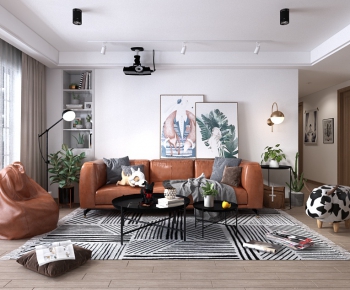 Nordic Style A Living Room-ID:401912411