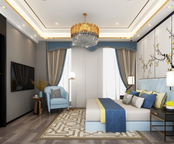 New Chinese Style Bedroom-ID:322414363