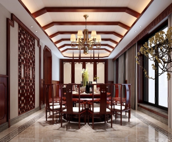 New Chinese Style Dining Room-ID:673833431