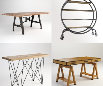 Industrial Style Dining Table-ID:115365777