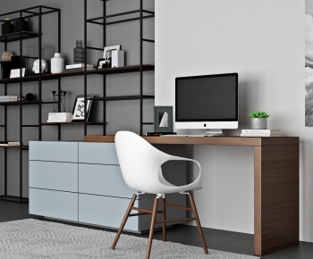 Modern Computer Desk And Chair-ID:649637567