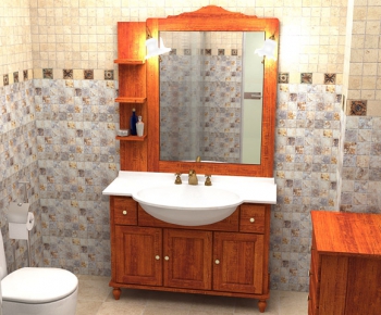 European Style Bathroom Cabinet-ID:612150238