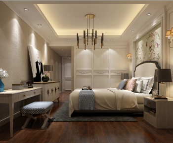 Simple European Style Bedroom-ID:395779293
