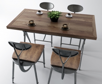 Industrial Style Dining Table And Chairs-ID:927267128