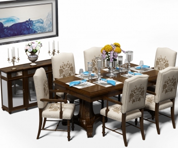 American Style Dining Table And Chairs-ID:160428281