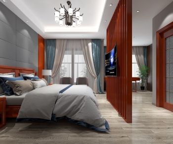 New Chinese Style Bedroom-ID:487296955