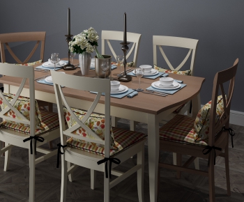American Style Dining Table And Chairs-ID:933343163