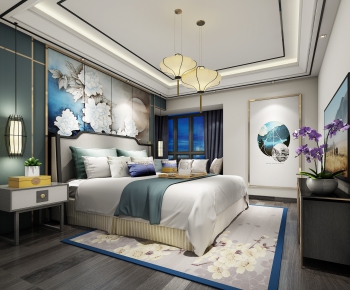 New Chinese Style Double Bed-ID:603896677