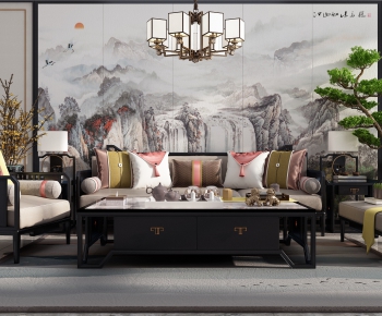 New Chinese Style Sofa Combination-ID:517722193