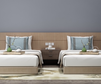 New Chinese Style Single Bed-ID:529481518