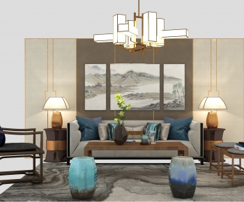 New Chinese Style Sofa Combination-ID:238359815