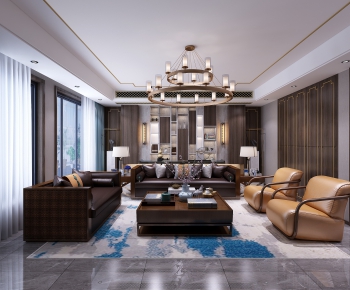 New Chinese Style A Living Room-ID:240794468