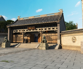 New Chinese Style Building Appearance-ID:745863321