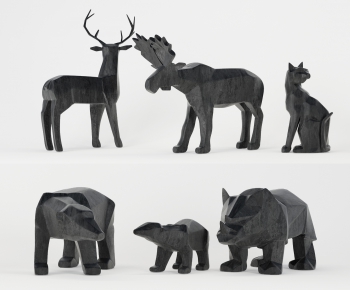 北欧几何动物雕塑摆件-ID:128719454